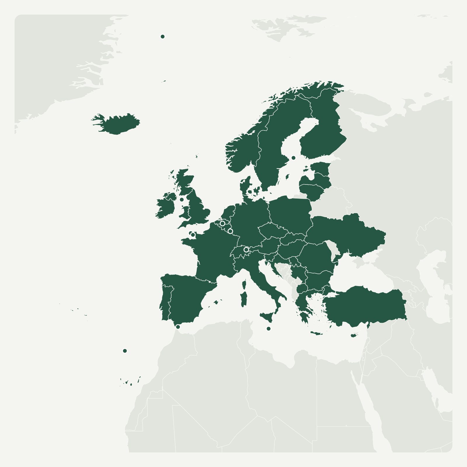 Gambaran geografi Europe (40+ areas)