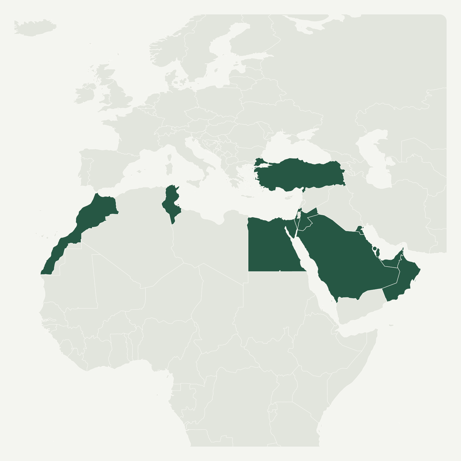 Gambaran geografi Middle East & North Africa