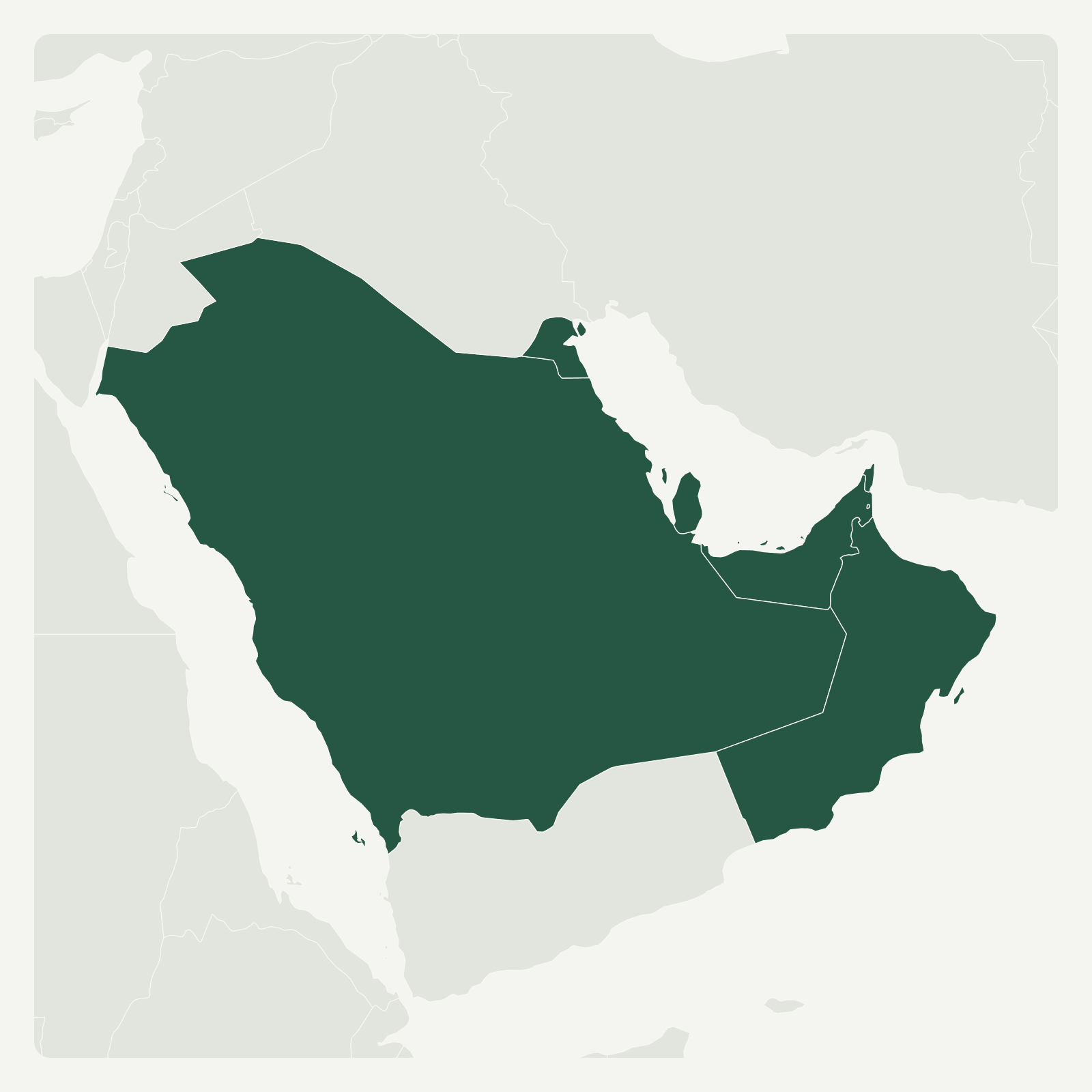 Gambaran geografi GCC (6 areas)