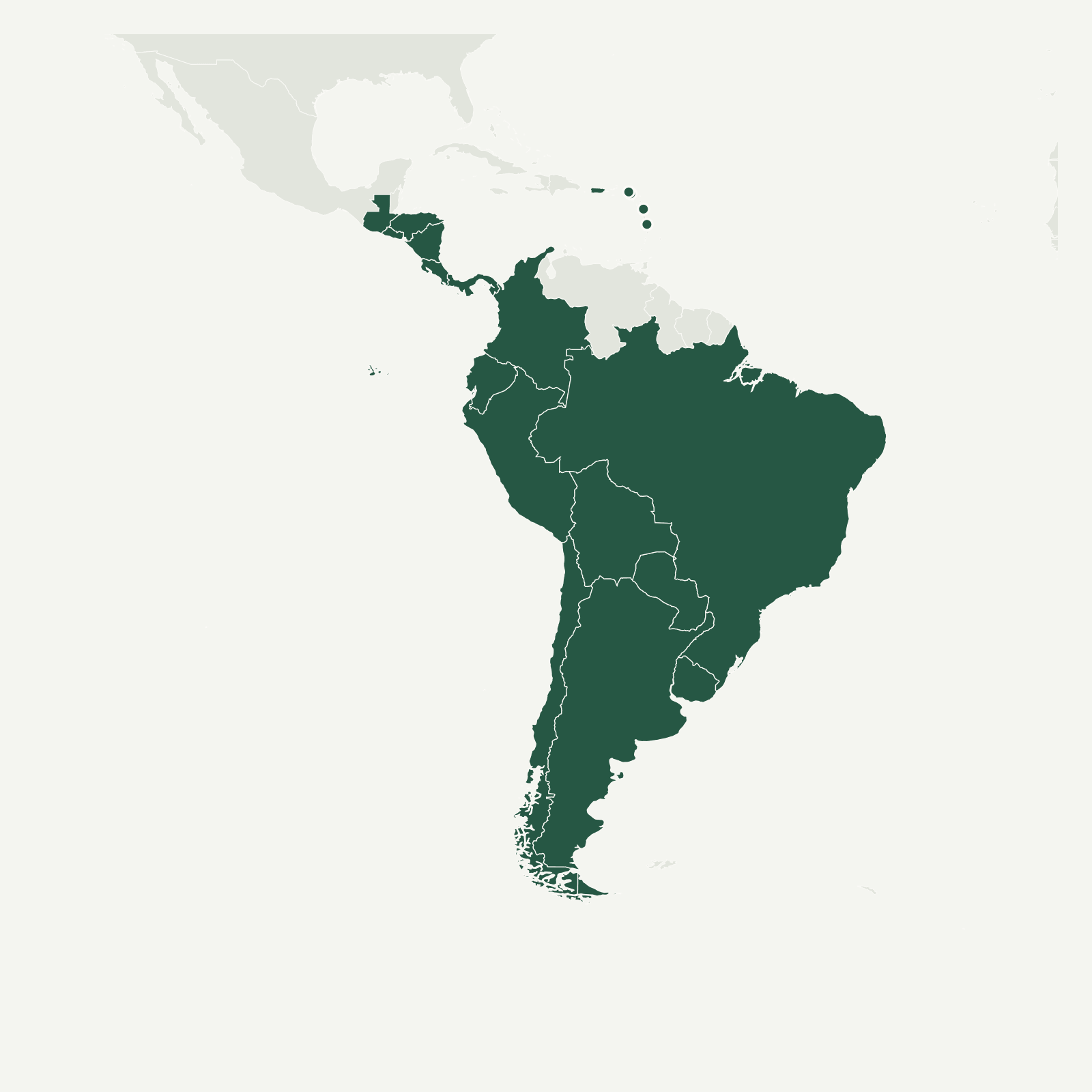 Gambaran geografi South America (15+ areas)