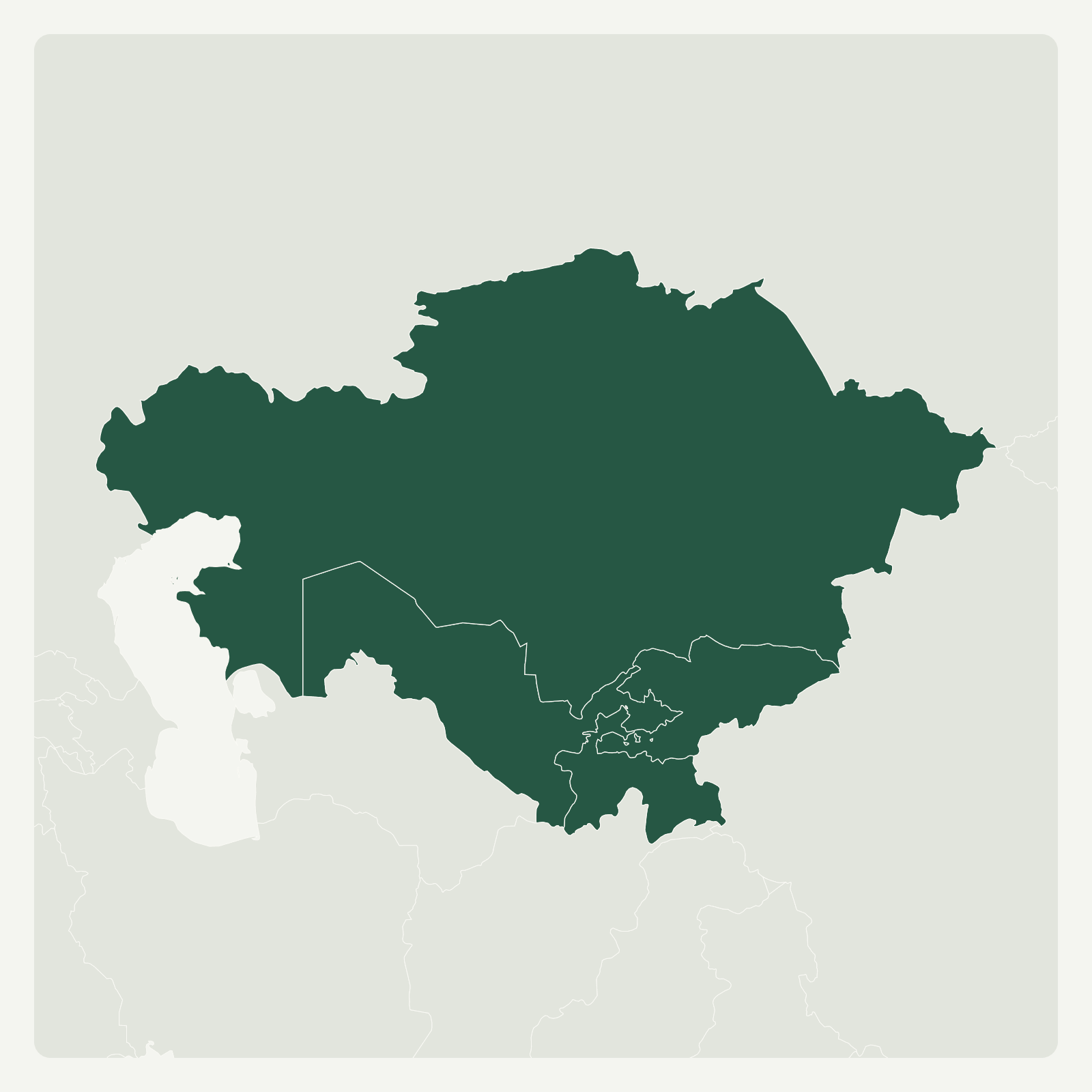 Gambaran geografi Uzbekistan, Tajikistan, Kyrgyzstan, Kazakhstan