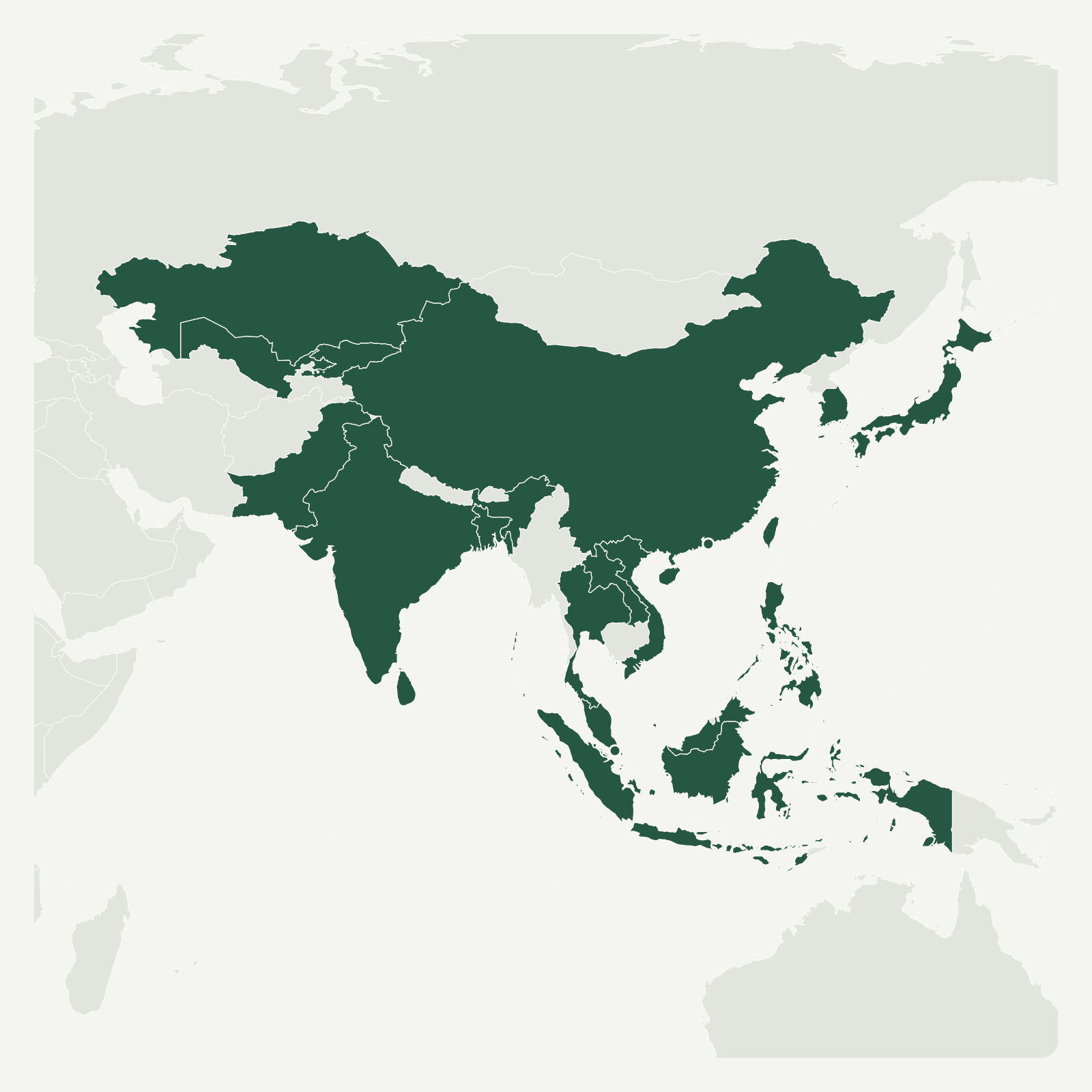 Gambaran geografi Asia (19 areas)