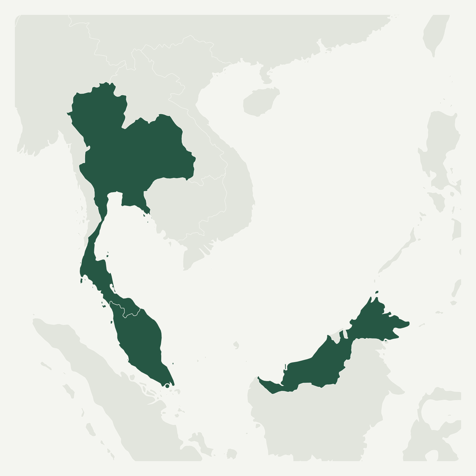 Gambaran geografi Singapore & Malaysia & Thailand