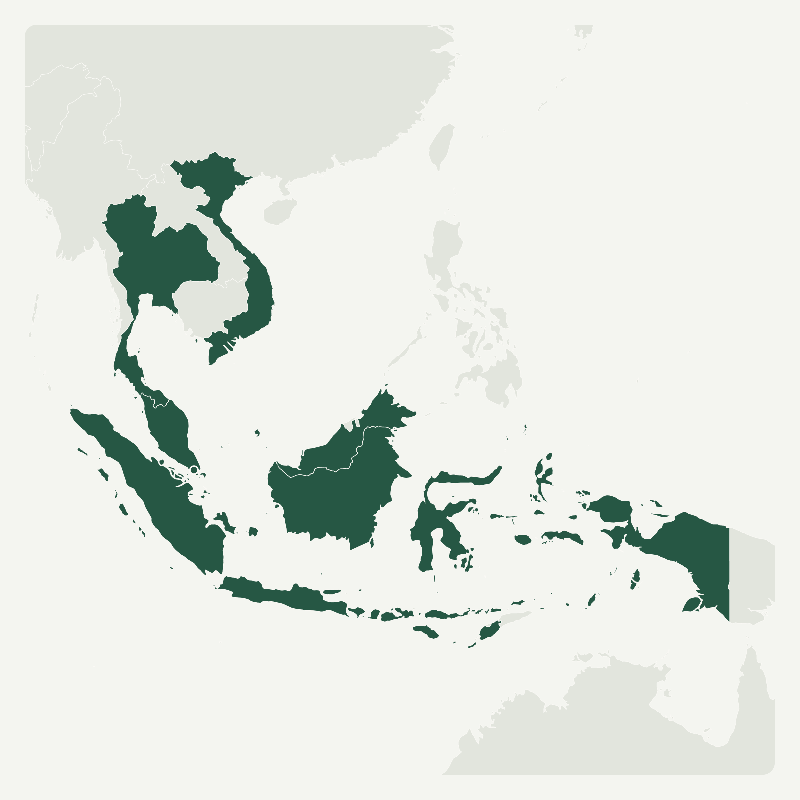 Gambaran geografi Thailand, Singapura, Vietnam, Indonesia, Malaysia